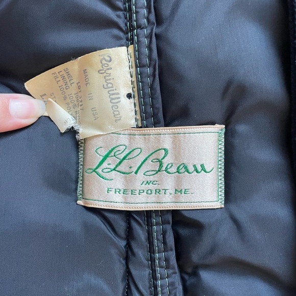 LL Bean RefrigiWear 395 Cold Weather Insulated Bib Overall Vtg 70s Script Large - Picture 4 of 9